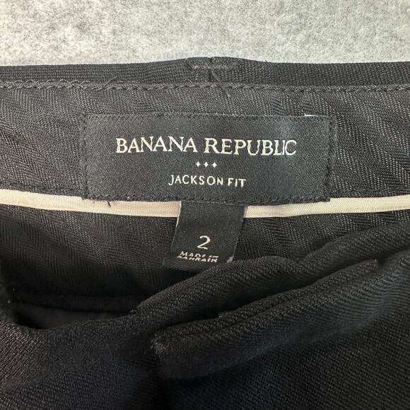 Banana Republic Pants WMNS 2 Mid-Rise Jackson Fit Black Slim Ankle Vented Hem - Picture 5 of 12